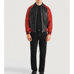 Walton Black & Red Leather Varsity Jacket