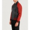 Walton Black & Red Leather Varsity Jacket