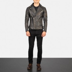 Armand Distressed Brown Leather Biker Jacket