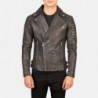 Armand Distressed Brown Leather Biker Jacket