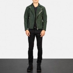 Armand Green Suede Biker Jacket