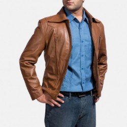 Old School Brown Leather Jacket