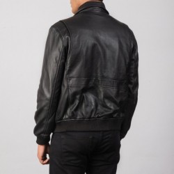 Coffmen Black A2 Leather Bomber Jacket