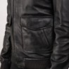 Coffmen Black A2 Leather Bomber Jacket