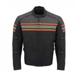 Milwaukee Burnt Leather and Textile Armored Motorcycle Jacket for Men