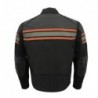 Milwaukee Burnt Leather and Textile Armored Motorcycle Jacket for Men