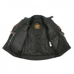 Milwaukee Burnt Leather and Textile Armored Motorcycle Jacket for Men