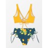 Women's Bikini Swimsuit Front Cross Lace Up Two Piece Bathing Suit