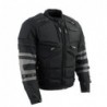 Men's Black and Grey Tri-Tex Armored Jacket with Removable Sleeves