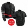 Men's Black and Grey Tri-Tex Armored Jacket with Removable Sleeves