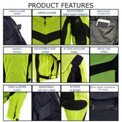 Men's Neon Green Textile Motorcycle Jacket with X-Armor Protection