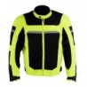 High Vis Green Armored Mesh Racer Jacket with Reflective Piping for Men