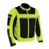 High Vis Green Armored Mesh Racer Jacket with Reflective Piping for Men