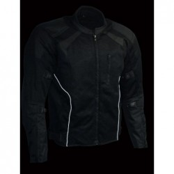 Black Armored Mesh Motorcycle Jacket for Men - All Season Biker Jacket