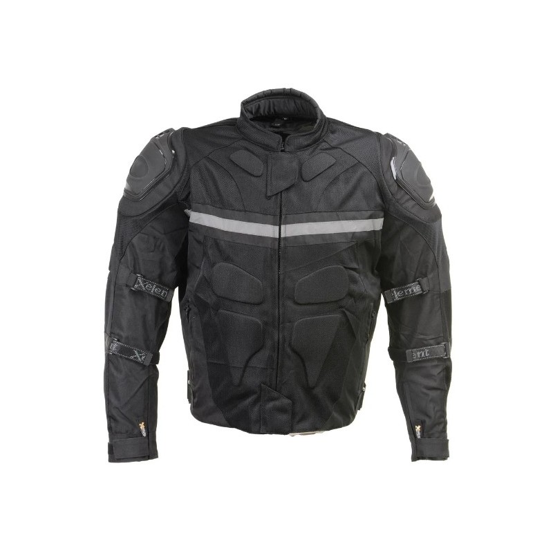 Men's ‘Roll Out’ Black Tri-Tex Motorcycle Jacket with X-Armor Protection