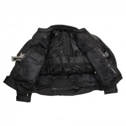 Men's ‘Roll Out’ Black Tri-Tex Motorcycle Jacket with X-Armor Protection