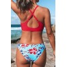 Women's Two Piece Bikini Set Floral Print Knot Bunny Tie