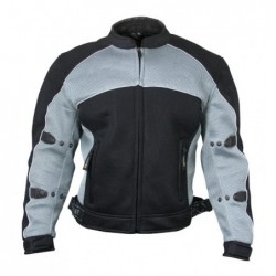 Men's 'Guardian' Black and Silver Mesh Jacket with X-Armor Protection