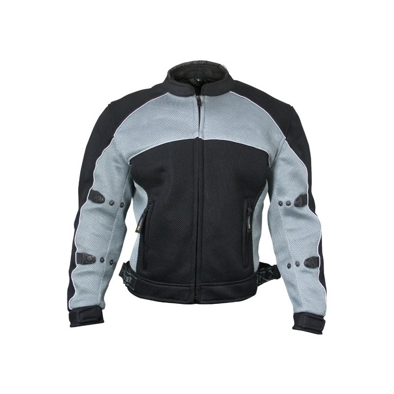 Men's 'Guardian' Black and Silver Mesh Jacket with X-Armor Protection