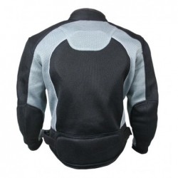 Men's 'Guardian' Black and Silver Mesh Jacket with X-Armor Protection