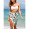 Women's Floral Print Knotted Bikini Sets Sarongs Tropical Print Tasse