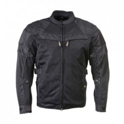 Men's 'Shadow' All Season Black Tri-Tex and Mesh Motorcycle Rider Jacket with X-Armor Protection