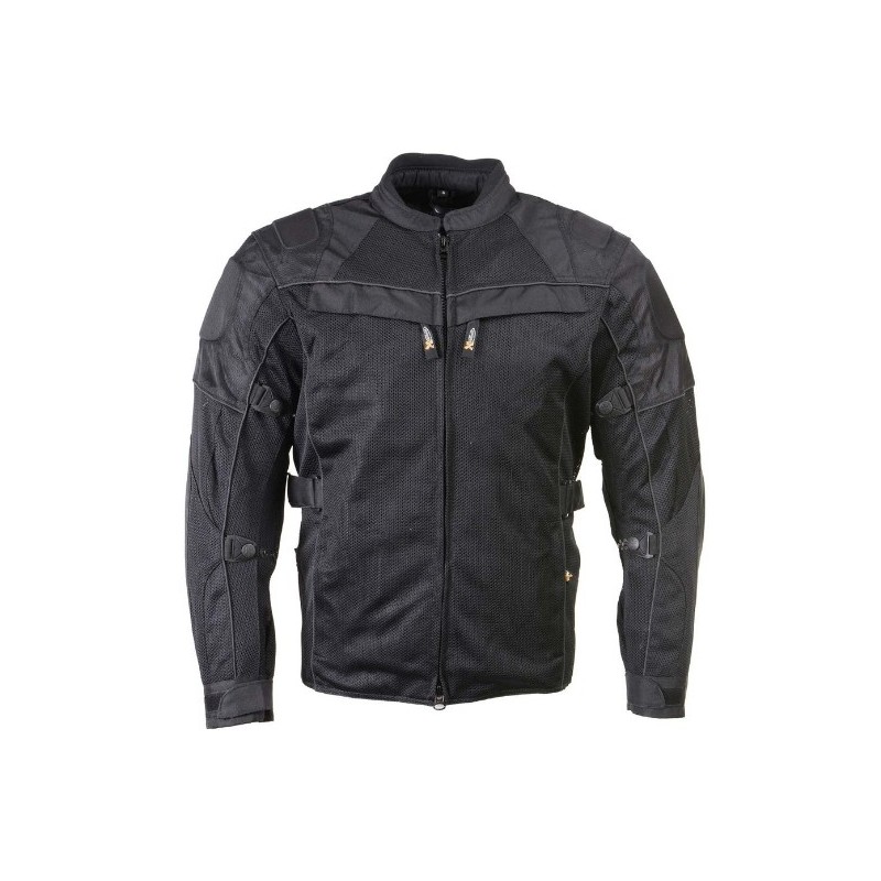 Men's 'Shadow' All Season Black Tri-Tex and Mesh Motorcycle Rider Jacket with X-Armor Protection