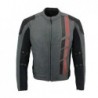 Men's Black-Grey Textile and Mesh Armored Motorcycle Biker Racing Jacket