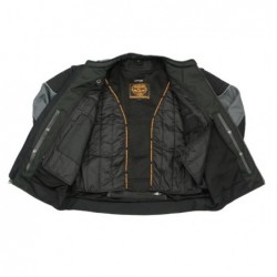 Men's Black-Grey Textile and Mesh Armored Motorcycle Biker Racing Jacket