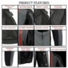 Men's Black-Grey Textile and Mesh Armored Motorcycle Biker Racing Jacket