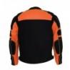 Men’s Black and Orange Armored Textile Jacket with Removable Rain Jacket Liner