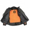 Men's Black and Orange Armored Moto Textile and Leather Combo Jacket