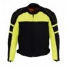 Men’s Black and Neon Green Armored Textile Jacket with Removable Rain Jacket Liner