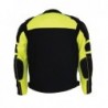 Men’s Black and Neon Green Armored Textile Jacket with Removable Rain Jacket Liner