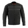 Men's Black Vented Textile Jacket with Reflective Stripes