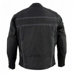 Men's Black Vented Textile Jacket with Reflective Stripes