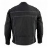 Men's Black Vented Textile Jacket with Reflective Stripes