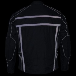 Men's Black Vented Textile Jacket with Reflective Stripes