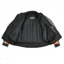 Mens Hi Vis Grey and Orange Racer Nylon Jacket