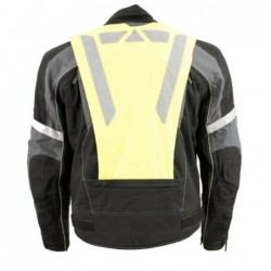 Men's Armored Two in One Textile and Mesh Racing Jacket with Retractable Hi Viz Protection