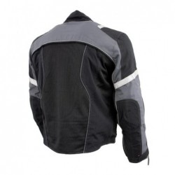 Men's Armored Two in One Textile and Mesh Racing Jacket with Retractable Hi Viz Protection