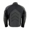 Men's Black Armored Moto Textile and Leather Combo Jacket