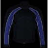 Men's Black and Blue Armored Moto Textile and Leather Combo Jacket