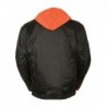 Men’s SH2035 Black and Orange Nylon Racer Jacket with Hoodie