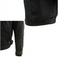 Men’s 'Requiem' Black Mesh Jacket with X-Armor Protection and Removable Hoodie