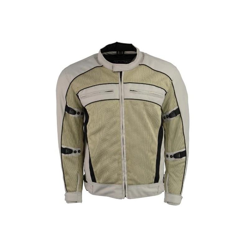 Boss Motorcycle Men's Silver Mesh and Nylon Racer Jacket