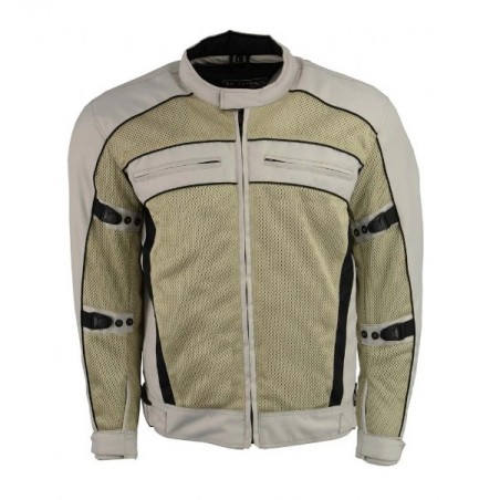 Boss Motorcycle Men's Silver Mesh and Nylon Racer Jacket