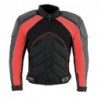 Men's Combo Black and Red Armored Leather and Textile with Mesh Moto Jacket