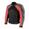 Men's Combo Black and Red Armored Leather and Textile with Mesh Moto Jacket