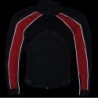 Men's Combo Black and Red Armored Leather and Textile with Mesh Moto Jacket